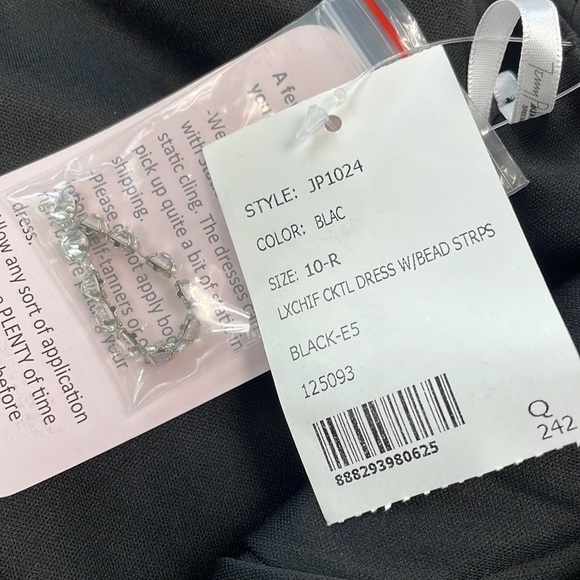 NWT Jenny Packham Chiffon Rhinestone Strap Short Bridesmaid Dress Black JP1024 - Picture 9 of 12